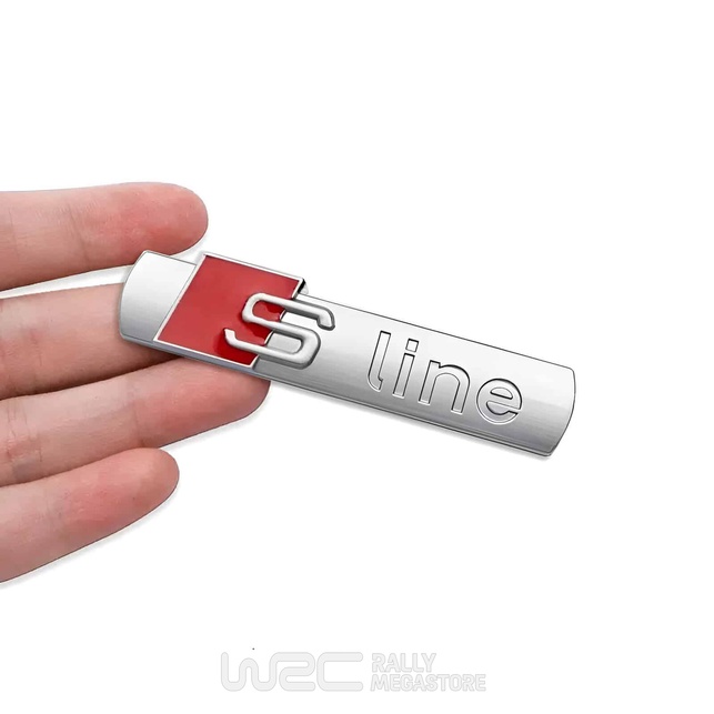 EMBLEME LOGO AUTOCOLLANT AUDI S LINE ARGENT MAT